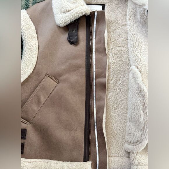 Zara Limited Edition pearlized brown coated double faced vest w buckles - NWOT M - Picture 10 of 15